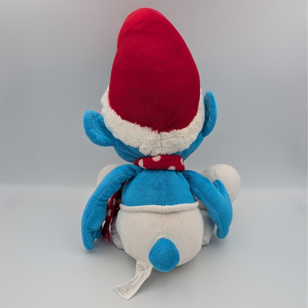 Smurfs Macy's Holiday 2010 Plush Stuffed Animal Santa Hat Red Scarf 22" - Picture 2 of 6